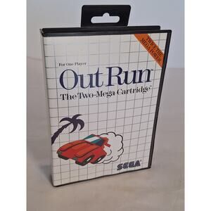 Out Run Sega Master System Two-Mega Cartridge CIB Complete w Manual Insert